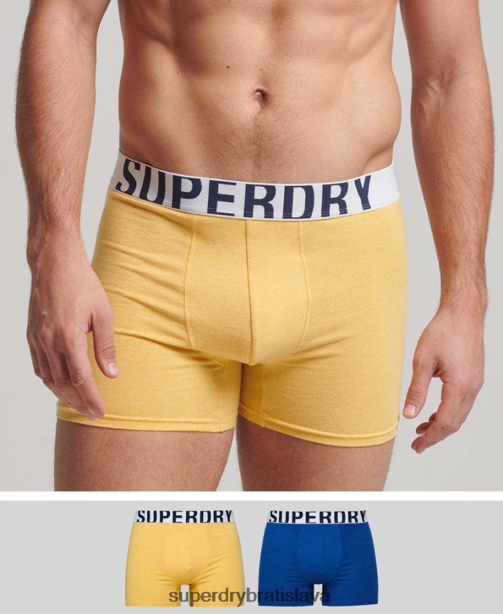 Superdry muži Dvojbalenie boxeriek s dvojitým logom z organickej bavlny 6B4ZTR1835 oblečenie Modrá