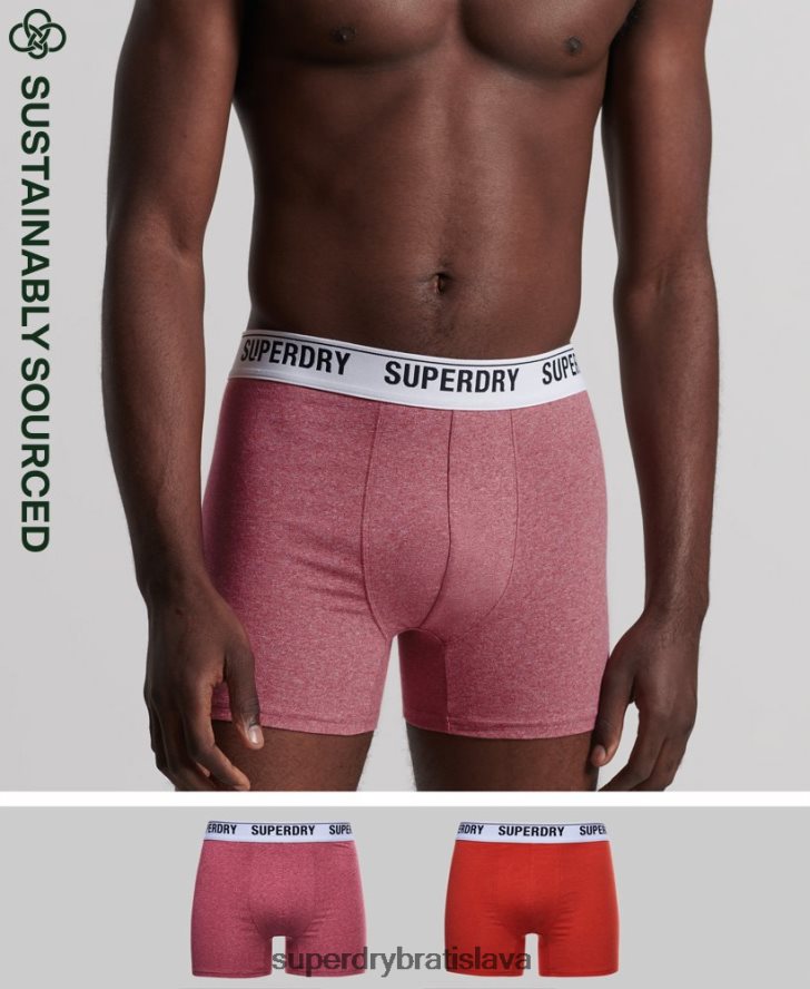 Superdry muži Dvojbalenie boxeriek z organickej bavlny 6B4ZTR1638 oblečenie oranžová