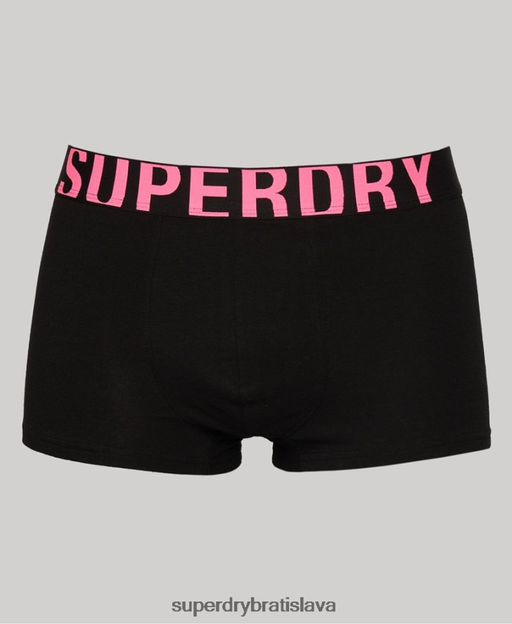 Superdry muži Dvojbalenie s logom kufra z organickej bavlny 6B4ZTR1742 oblečenie čierna