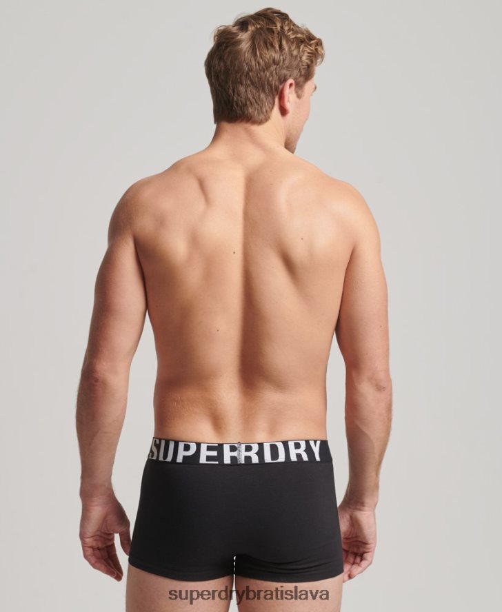 Superdry muži Dvojbalenie s logom kufra z organickej bavlny 6B4ZTR1795 oblečenie čierna