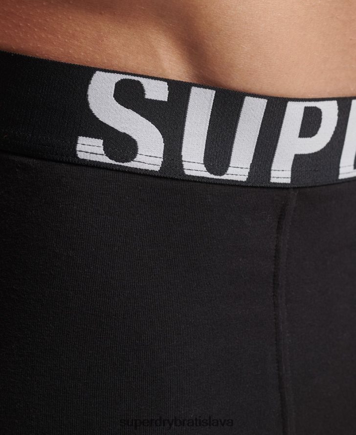 Superdry muži Dvojbalenie s logom kufra z organickej bavlny 6B4ZTR1795 oblečenie čierna