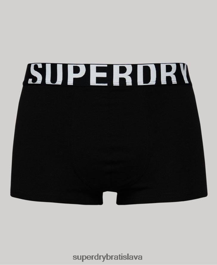 Superdry muži Dvojbalenie s logom kufra z organickej bavlny 6B4ZTR1795 oblečenie čierna