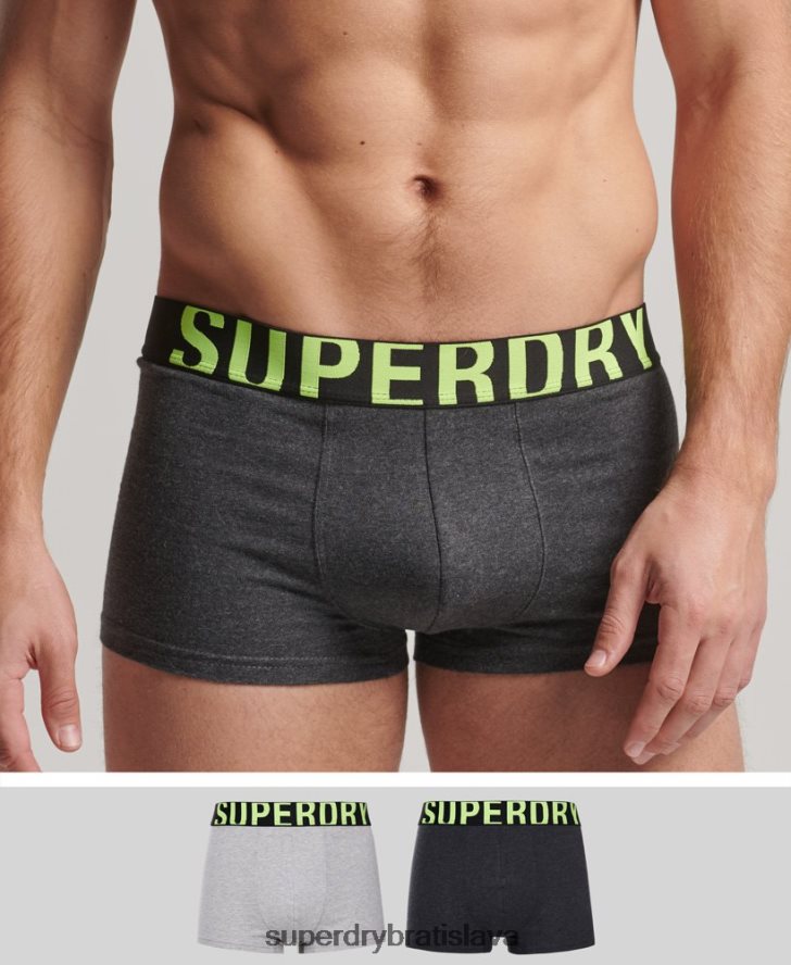 Superdry muži Dvojbalenie s logom kufra z organickej bavlny 6B4ZTR1796 oblečenie sivá