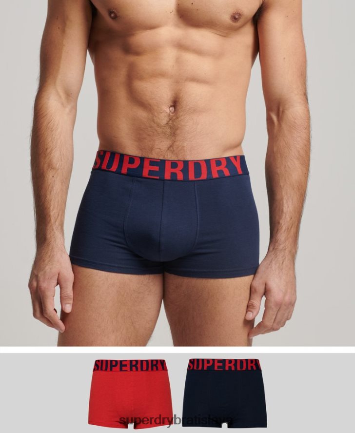 Superdry muži Dvojbalenie s logom kufra z organickej bavlny 6B4ZTR1797 oblečenie námorníctvo