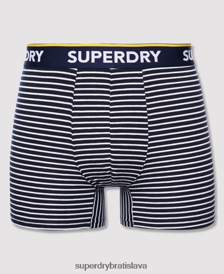 Superdry muži Klasické dvojbalenie boxeriek z organickej bavlny 6B4ZTR1850 oblečenie Modrá