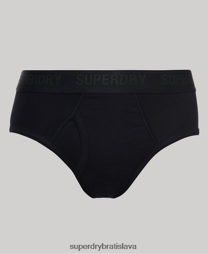 Superdry muži Krátke trojbalenie z organickej bavlny 6B4ZTR1741 oblečenie čierna
