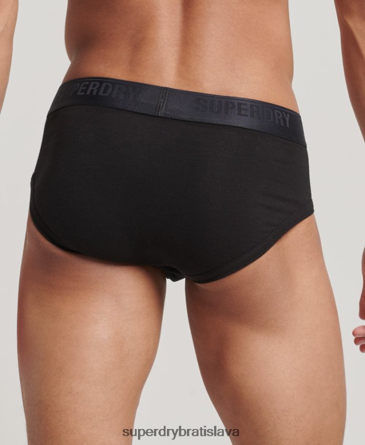 Superdry muži Krátke trojbalenie z organickej bavlny 6B4ZTR1866 oblečenie čierna