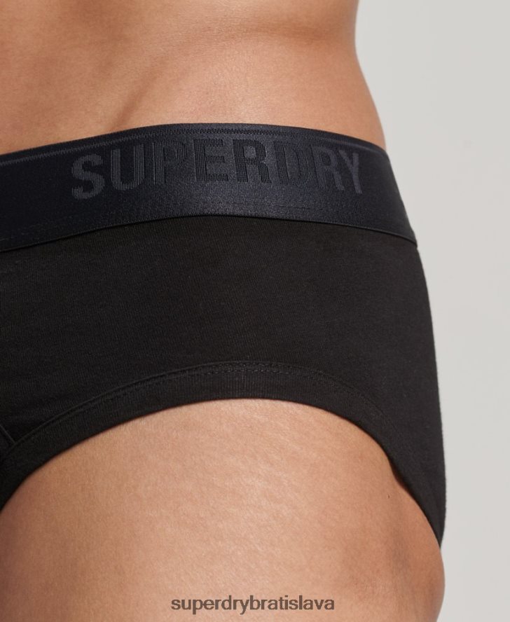 Superdry muži Krátke trojbalenie z organickej bavlny 6B4ZTR1866 oblečenie čierna