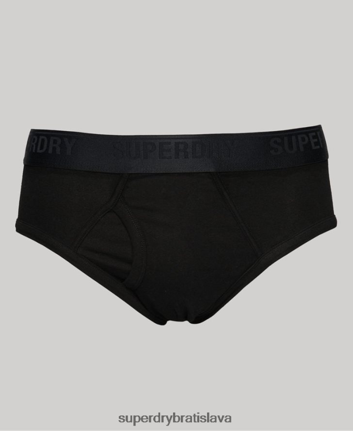 Superdry muži Krátke trojbalenie z organickej bavlny 6B4ZTR1866 oblečenie čierna