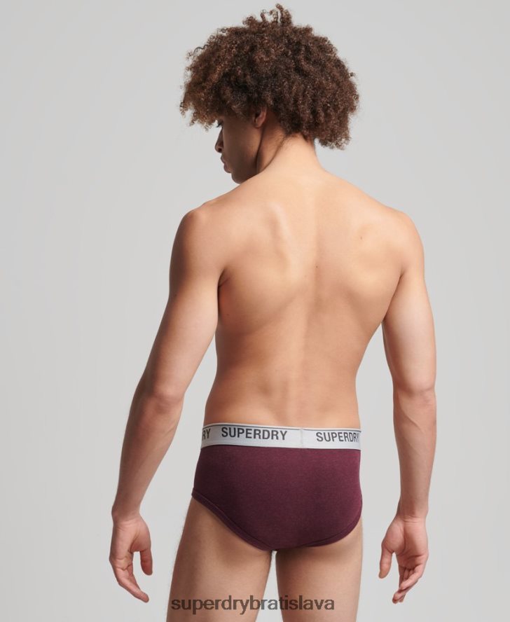 Superdry muži Krátke trojbalenie z organickej bavlny 6B4ZTR1871 oblečenie červená