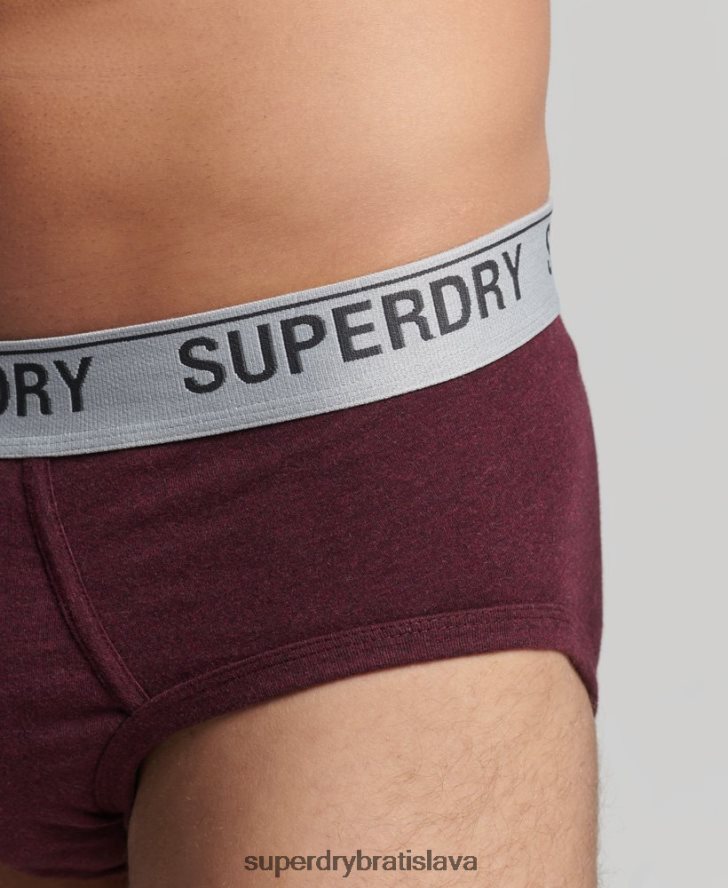 Superdry muži Krátke trojbalenie z organickej bavlny 6B4ZTR1871 oblečenie červená