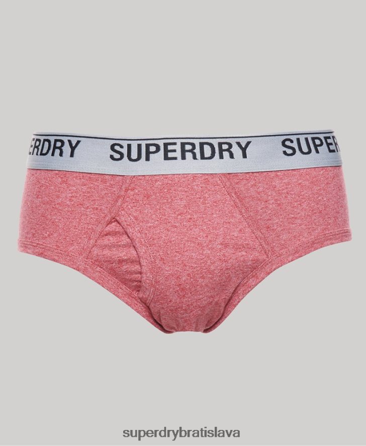 Superdry muži Krátke trojbalenie z organickej bavlny 6B4ZTR1871 oblečenie červená