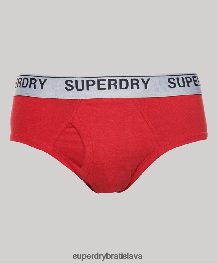 Superdry muži Krátke trojbalenie z organickej bavlny 6B4ZTR1871 oblečenie červená