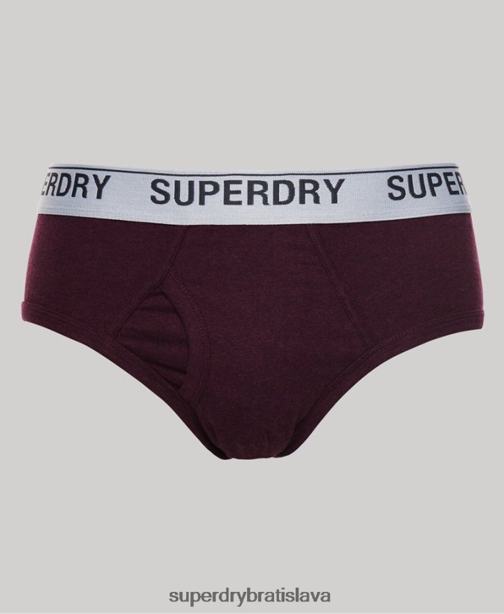 Superdry muži Krátke trojbalenie z organickej bavlny 6B4ZTR1871 oblečenie červená