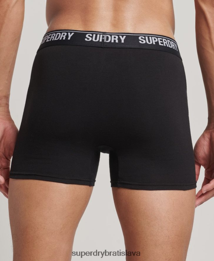 Superdry muži Trojbalenie boxeriek z organickej bavlny 6B4ZTR1597 oblečenie čierna