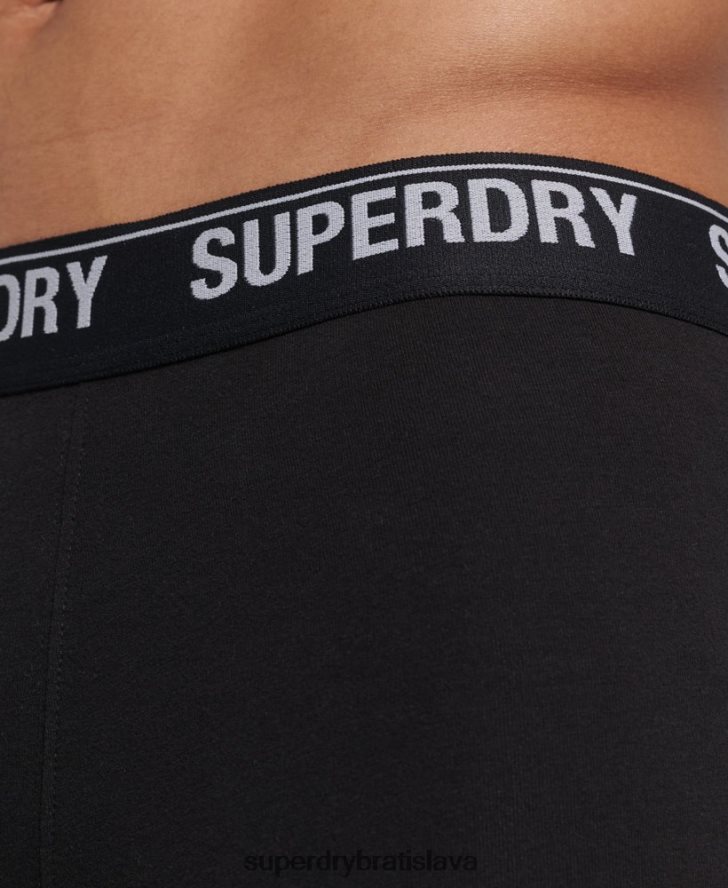 Superdry muži Trojbalenie boxeriek z organickej bavlny 6B4ZTR1597 oblečenie čierna