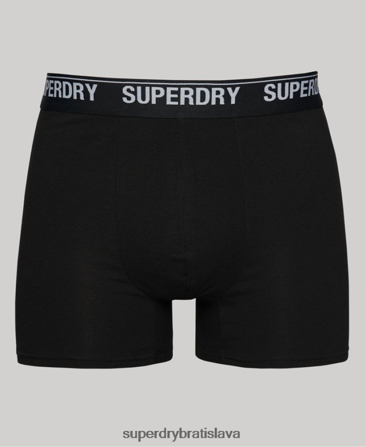 Superdry muži Trojbalenie boxeriek z organickej bavlny 6B4ZTR1597 oblečenie čierna