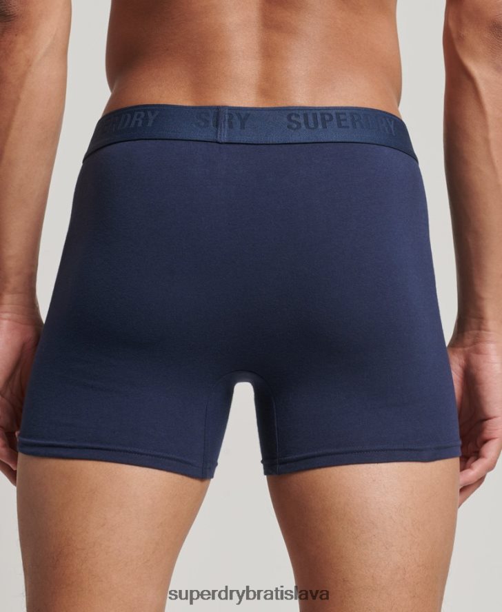 Superdry muži Trojbalenie boxeriek z organickej bavlny 6B4ZTR1600 oblečenie námorníctvo