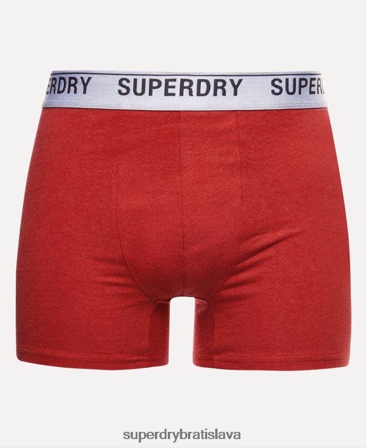 Superdry muži Trojbalenie boxeriek z organickej bavlny 6B4ZTR1614 oblečenie červená