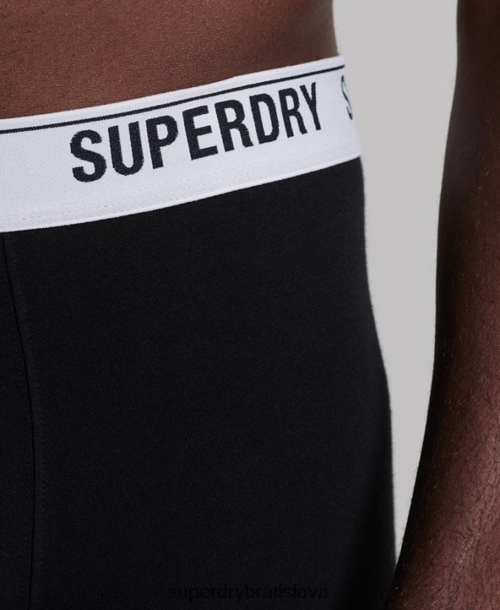 Superdry muži Trojbalenie boxeriek z organickej bavlny 6B4ZTR1622 oblečenie čierna