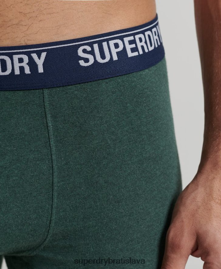 Superdry muži Trojbalenie boxeriek z organickej bavlny 6B4ZTR1667 oblečenie zelená