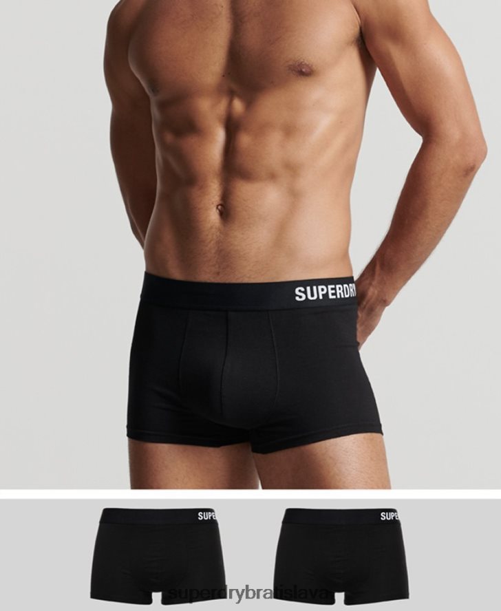 Superdry muži kufor z organickej bavlny ofsetový dvojbalenie 6B4ZTR1777 oblečenie čierna