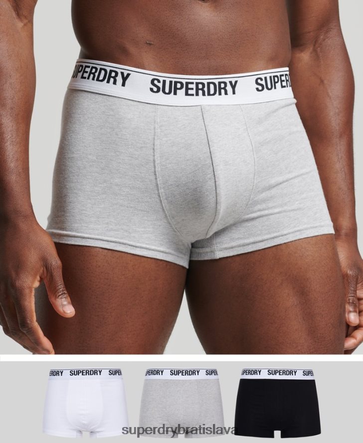 Superdry muži trojbalenie kufra z organickej bavlny 6B4ZTR1747 oblečenie čierna