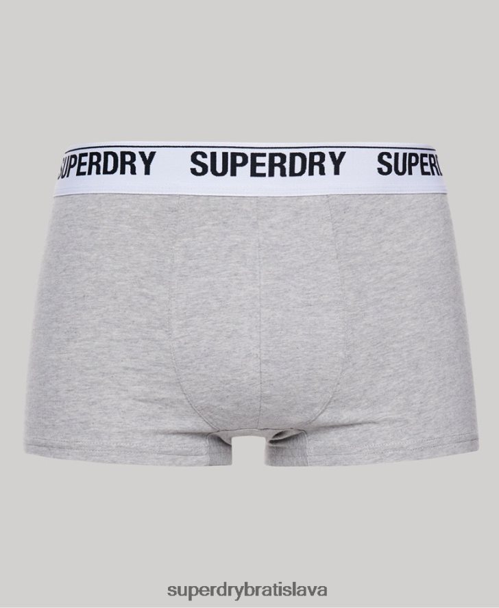 Superdry muži trojbalenie kufra z organickej bavlny 6B4ZTR1747 oblečenie čierna