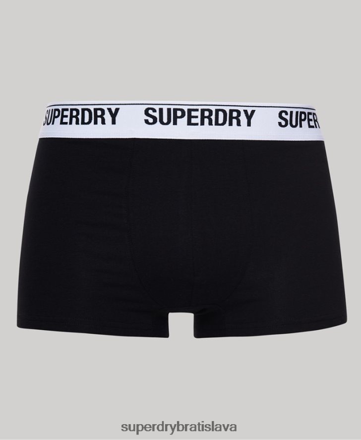 Superdry muži trojbalenie kufra z organickej bavlny 6B4ZTR1747 oblečenie čierna