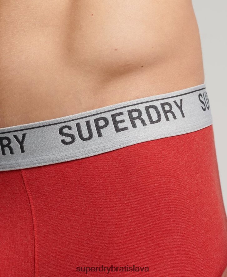 Superdry muži trojbalenie kufra z organickej bavlny 6B4ZTR1751 oblečenie červená