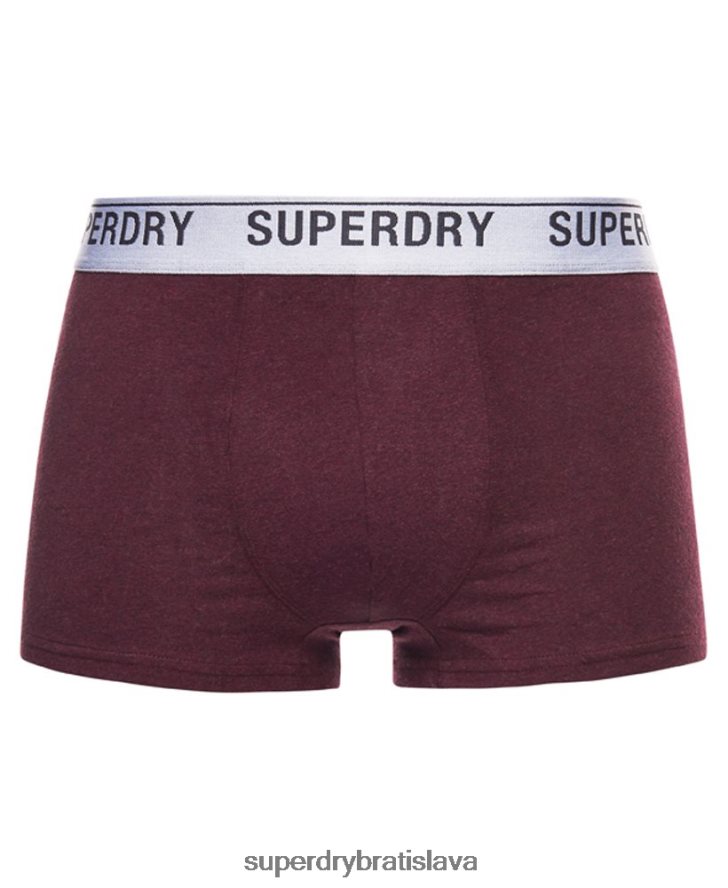 Superdry muži trojbalenie kufra z organickej bavlny 6B4ZTR1751 oblečenie červená