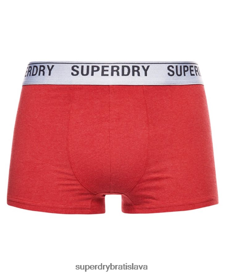 Superdry muži trojbalenie kufra z organickej bavlny 6B4ZTR1751 oblečenie červená