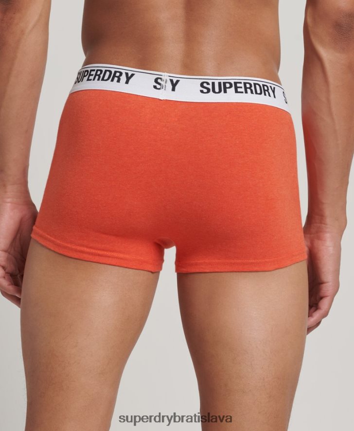Superdry muži trojbalenie kufra z organickej bavlny 6B4ZTR1767 oblečenie oranžová