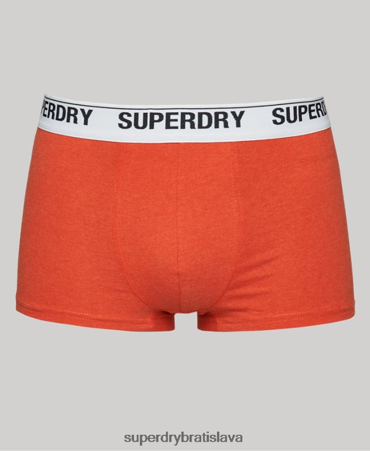 Superdry muži trojbalenie kufra z organickej bavlny 6B4ZTR1767 oblečenie oranžová