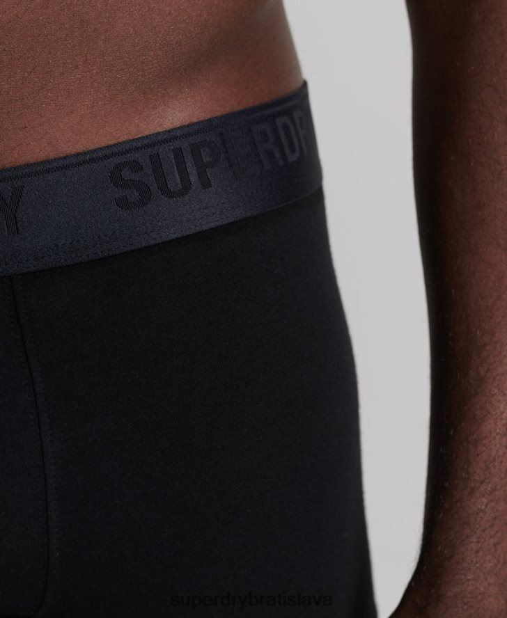 Superdry muži trojbalenie kufra z organickej bavlny 6B4ZTR1768 oblečenie čierna