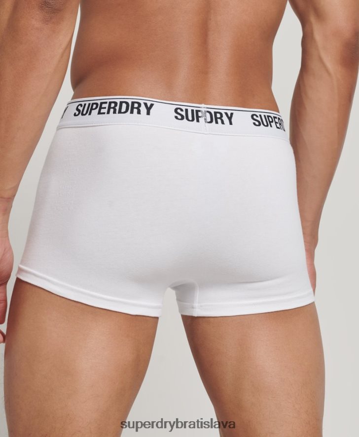 Superdry muži trojbalenie kufra z organickej bavlny 6B4ZTR1769 oblečenie biely