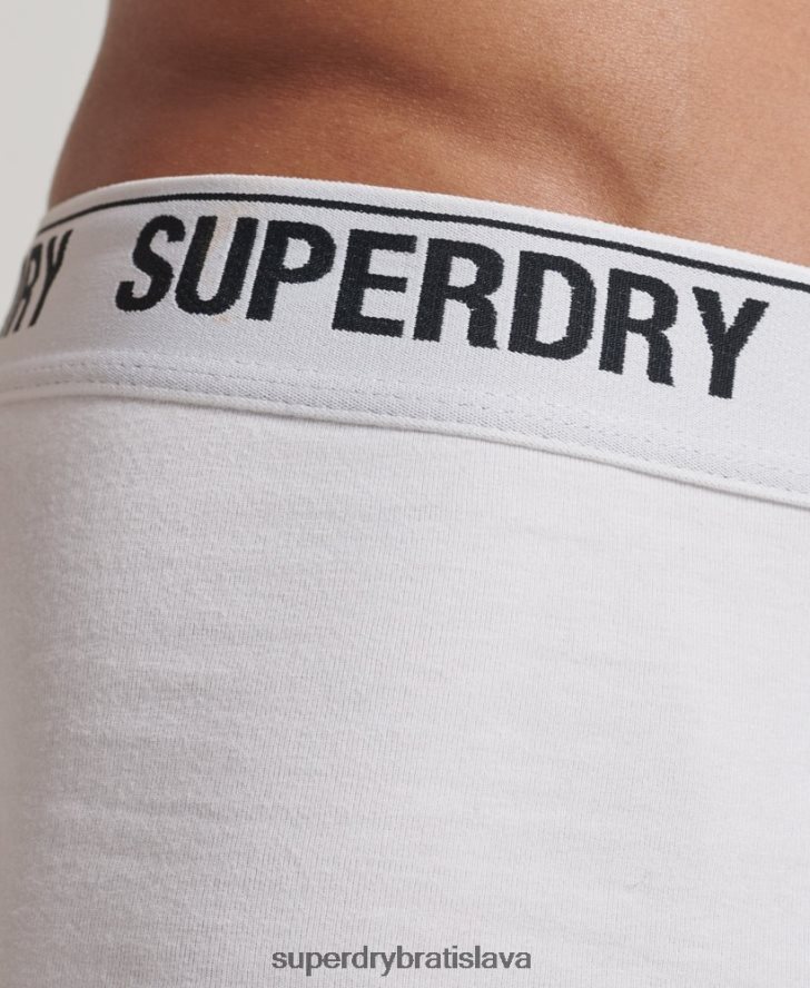 Superdry muži trojbalenie kufra z organickej bavlny 6B4ZTR1769 oblečenie biely