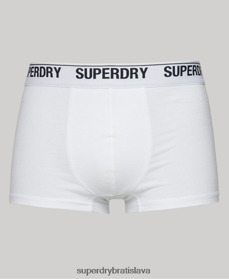 Superdry muži trojbalenie kufra z organickej bavlny 6B4ZTR1769 oblečenie biely