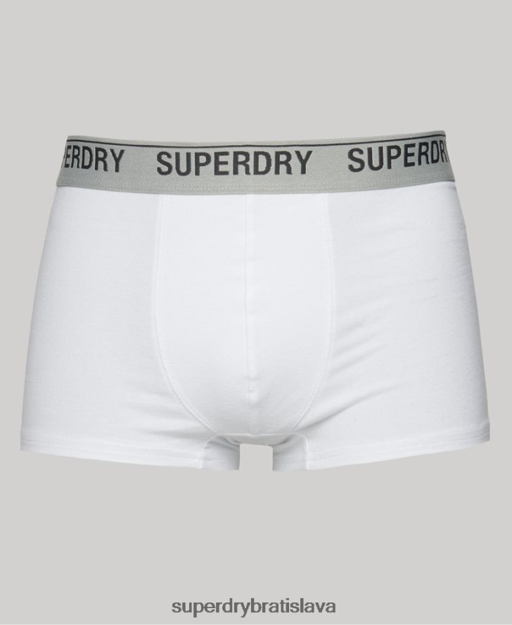 Superdry muži trojbalenie kufra z organickej bavlny 6B4ZTR1769 oblečenie biely