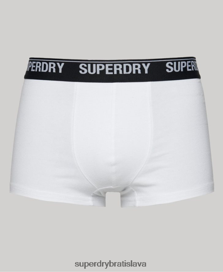 Superdry muži trojbalenie kufra z organickej bavlny 6B4ZTR1769 oblečenie biely