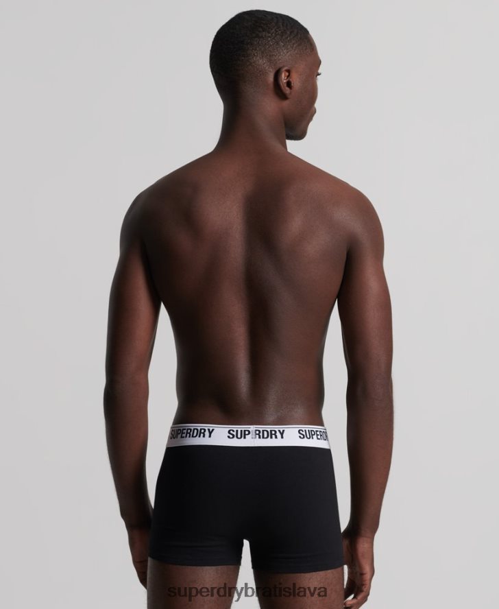 Superdry muži trojbalenie kufra z organickej bavlny 6B4ZTR1787 oblečenie čierna