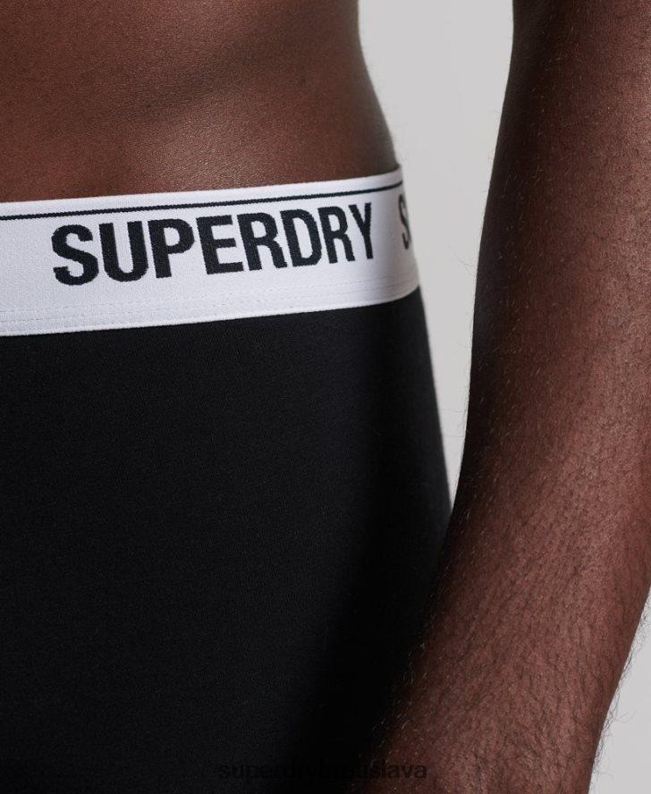 Superdry muži trojbalenie kufra z organickej bavlny 6B4ZTR1787 oblečenie čierna