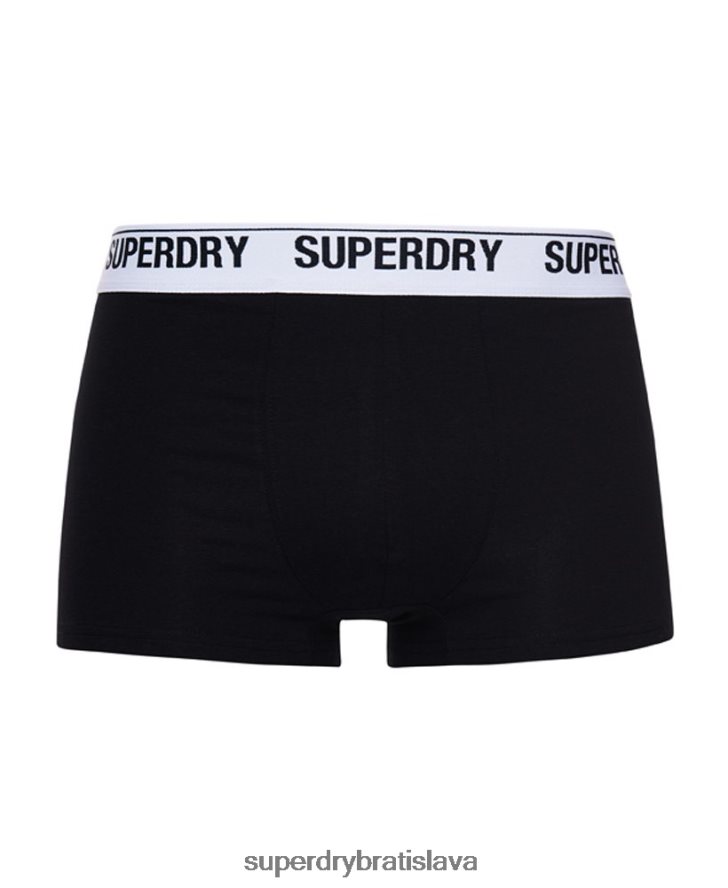 Superdry muži trojbalenie kufra z organickej bavlny 6B4ZTR1787 oblečenie čierna