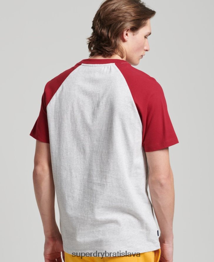 Superdry muži Bejzbalové tričko s podstatným logom z organickej bavlny 6B4ZTR4816 oblečenie svetlo šedá