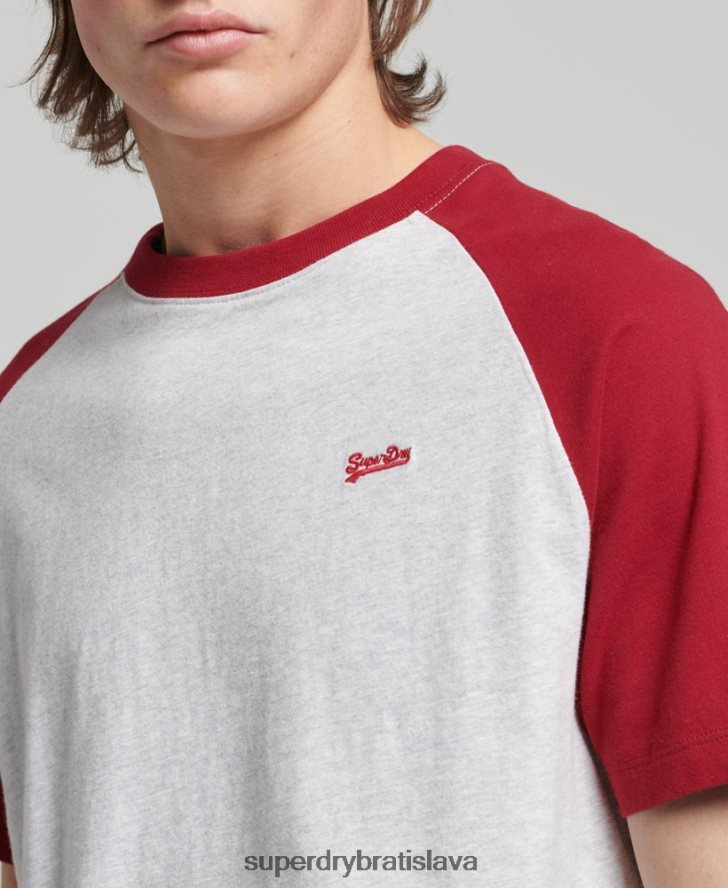 Superdry muži Bejzbalové tričko s podstatným logom z organickej bavlny 6B4ZTR4816 oblečenie svetlo šedá