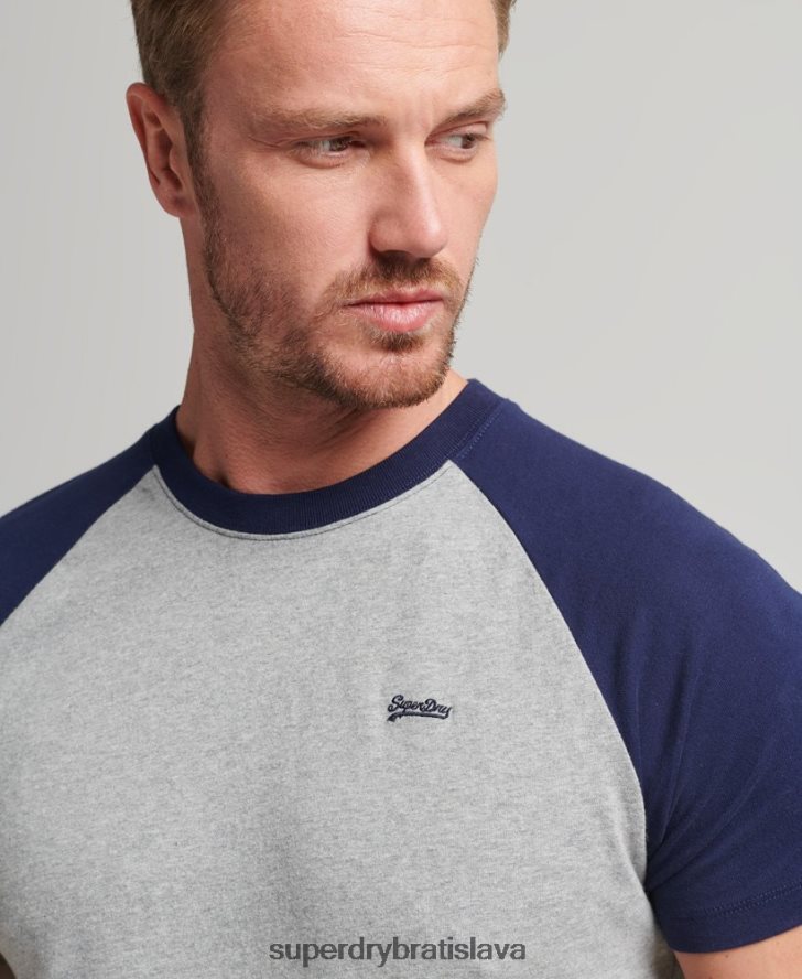 Superdry muži Bejzbalové tričko s podstatným logom z organickej bavlny 6B4ZTR4868 oblečenie námorníctvo