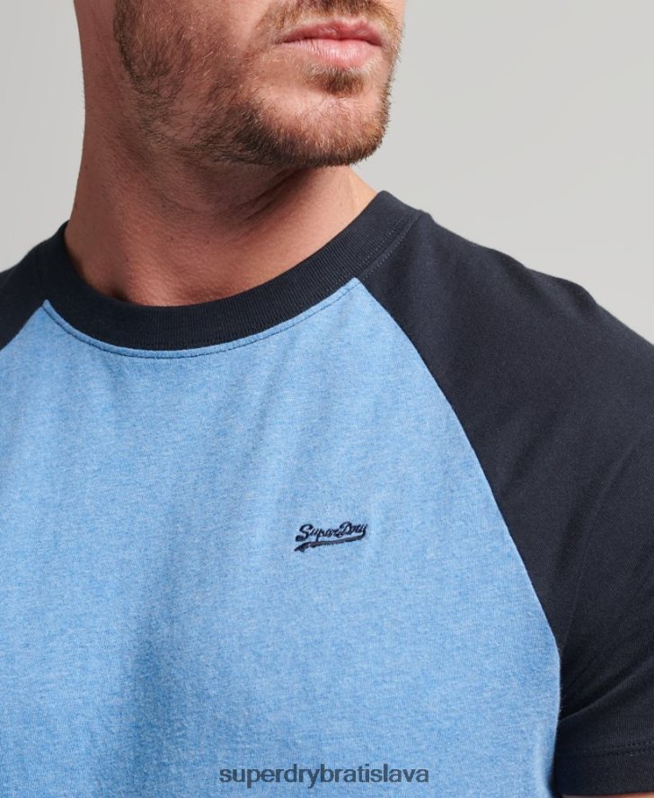 Superdry muži Bejzbalové tričko s podstatným logom z organickej bavlny 6B4ZTR4907 oblečenie Modrá