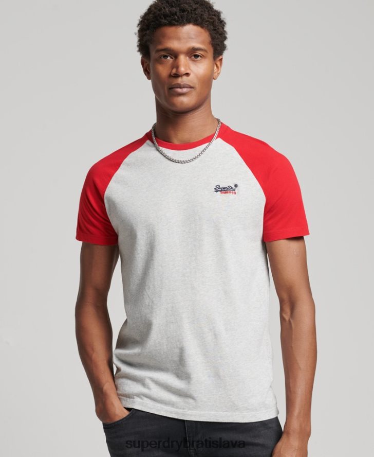 Superdry muži Bejzbalové tričko z organickej bavlny 6B4ZTR4870 oblečenie svetlo šedá