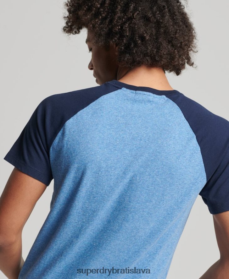 Superdry muži Bejzbalové tričko z organickej bavlny 6B4ZTR4924 oblečenie Modrá