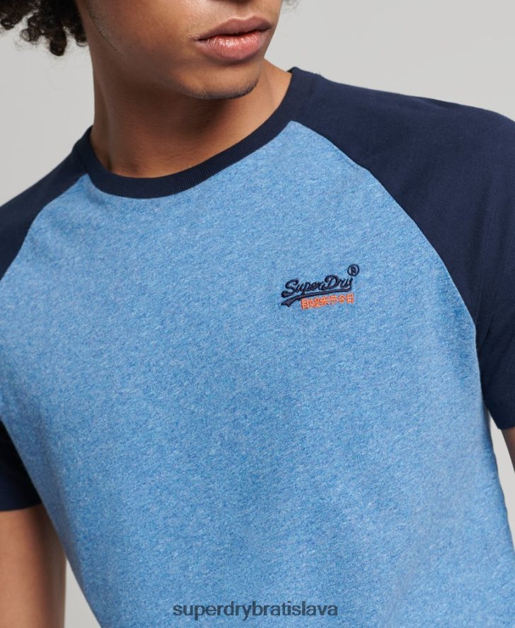 Superdry muži Bejzbalové tričko z organickej bavlny 6B4ZTR4924 oblečenie Modrá